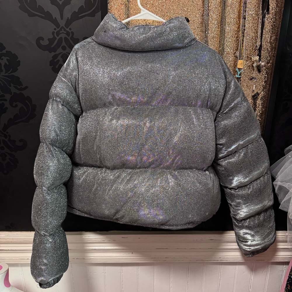 Dolls Kill Poster Girl TUNDRA TAMER SPARKLE PUFFER JACKET - Picture 2 of 4